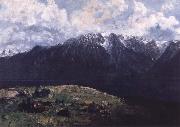 Gustave Courbet Panoramic View of the Alps oil painting on canvas